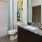 a bathroom with a marble countertop