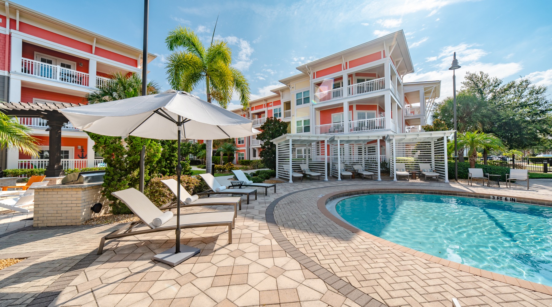 outside pool area