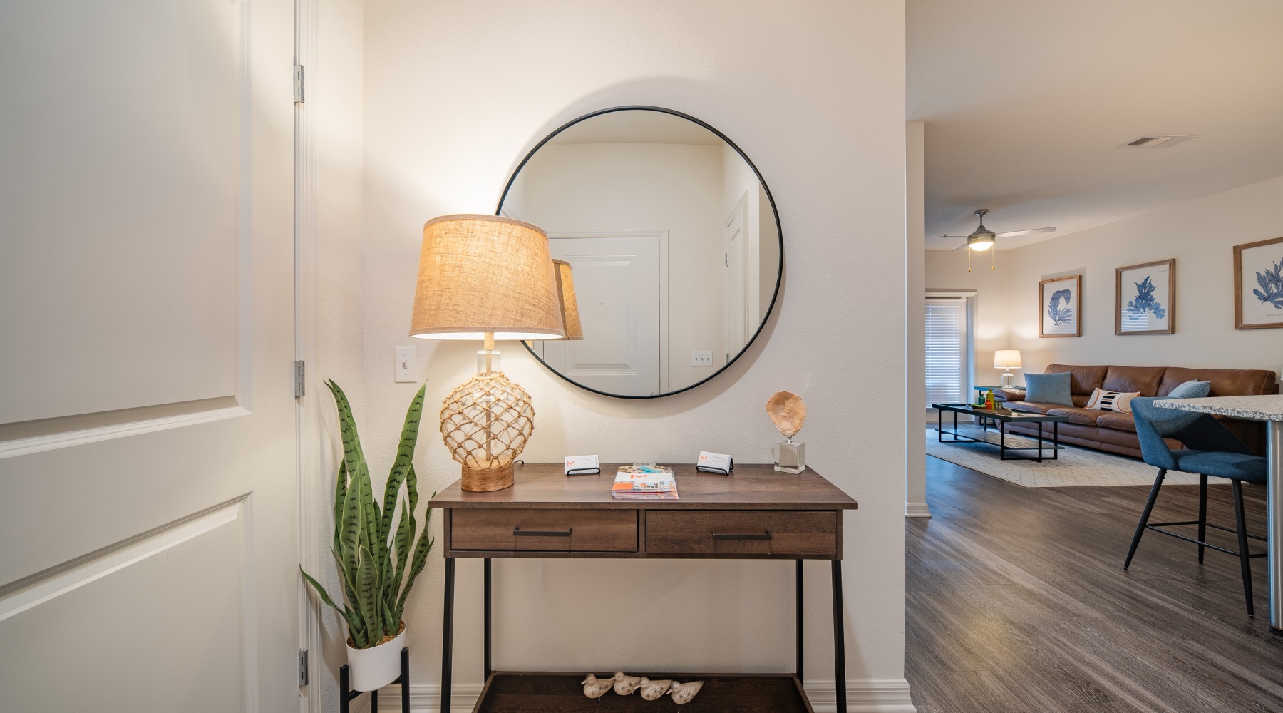 living room connected to kitchen