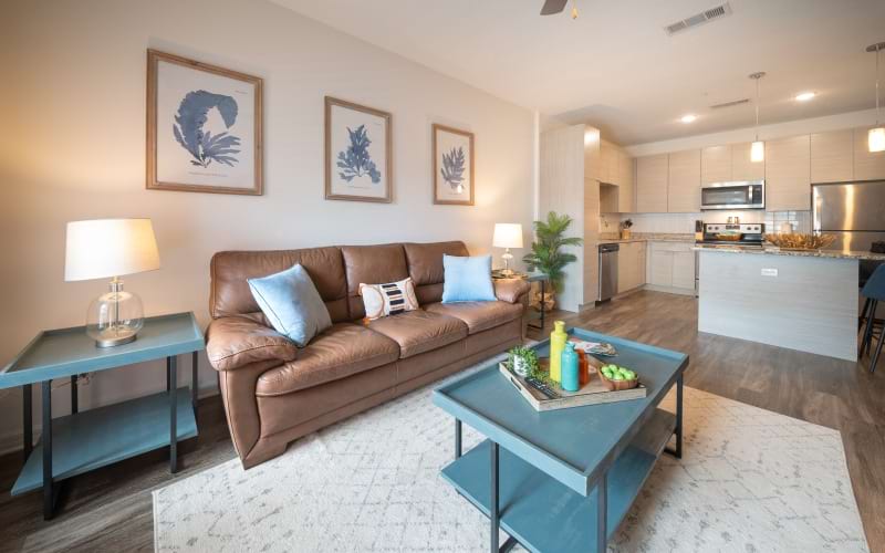 Living room with couch and table